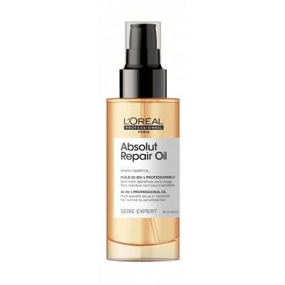 Профессиональное многофункциональное масло 10в1 Absolut Repair Gold для восстановления поврежденных волос, 90 мл